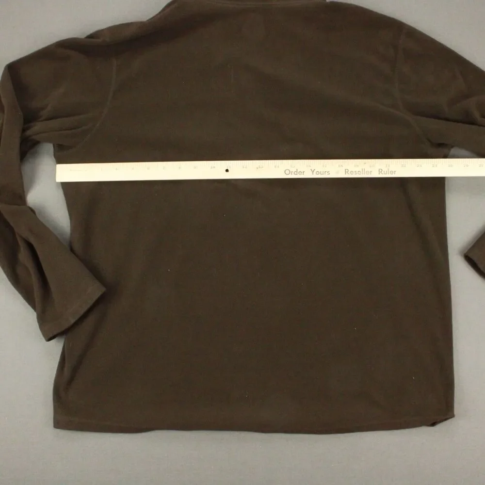 Eddie Bauer First Ascent Mens XXL Brown Fleece Quarter Zip Pullover - Picture 6 of 9
